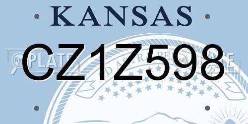 CZ1Z598 Kansas License Plate