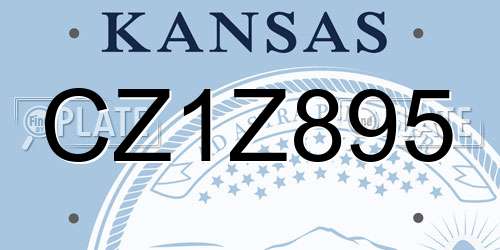 CZ1Z895 Kansas License Plate