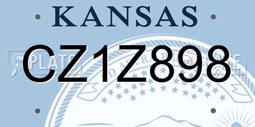 CZ1Z898 Kansas License Plate