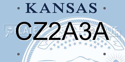 CZ2A3A Kansas License Plate