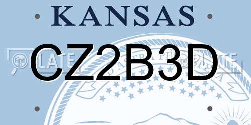 CZ2B3D Kansas License Plate