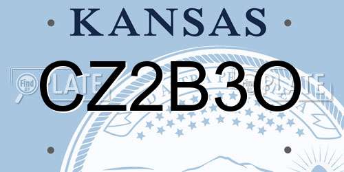 CZ2B3O Kansas License Plate
