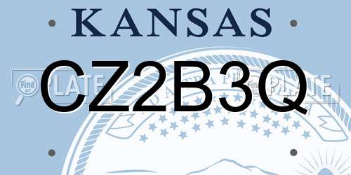 CZ2B3Q Kansas License Plate
