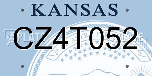 CZ4T052 Kansas License Plate