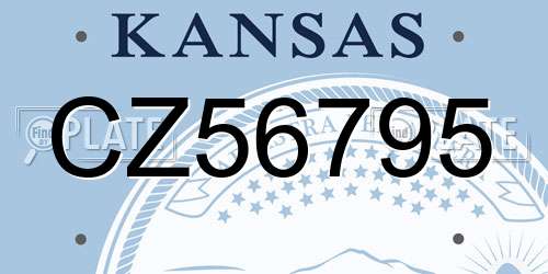 CZ56795 Kansas License Plate
