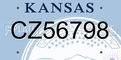 CZ56798 Kansas License Plate