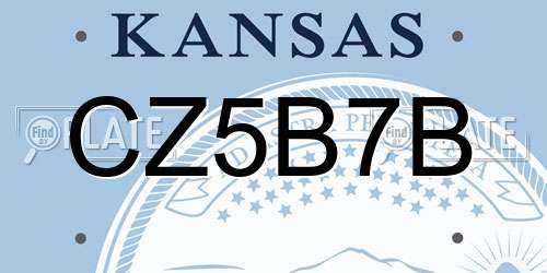 CZ5B7B Kansas License Plate