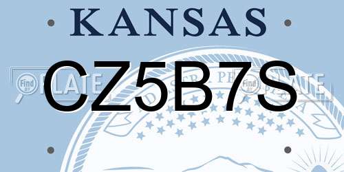 CZ5B7S Kansas License Plate