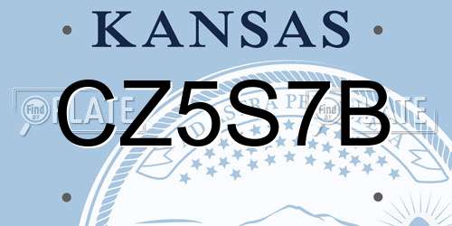 CZ5S7B Kansas License Plate
