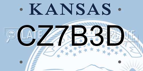 CZ7B3D Kansas License Plate