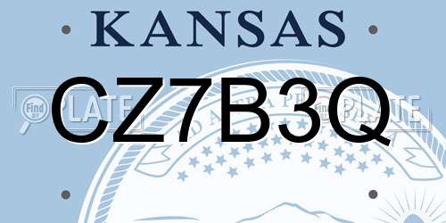 CZ7B3Q Kansas License Plate