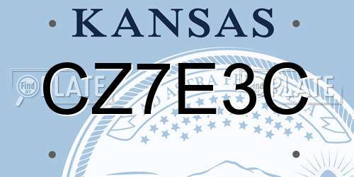 CZ7E3C Kansas License Plate