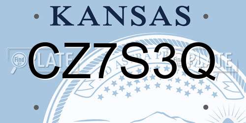 CZ7S3Q Kansas License Plate