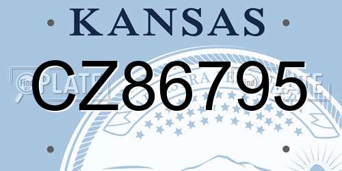 CZ86795 Kansas License Plate