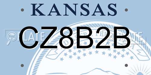 CZ8B2B Kansas License Plate