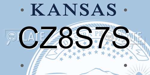 CZ8S7S Kansas License Plate