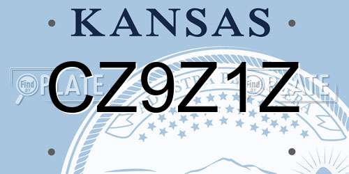 CZ9Z1Z Kansas License Plate