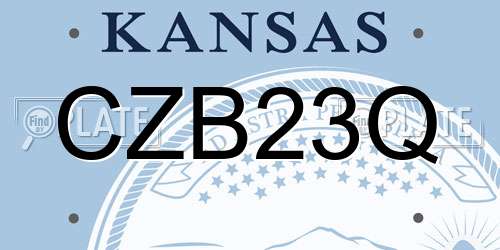 CZB23Q Kansas License Plate