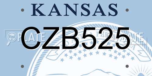 CZB525 Kansas License Plate