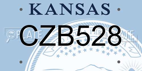 CZB528 Kansas License Plate