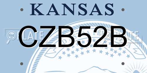 CZB52B Kansas License Plate