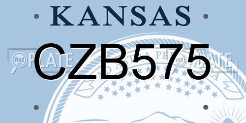 CZB575 Kansas License Plate