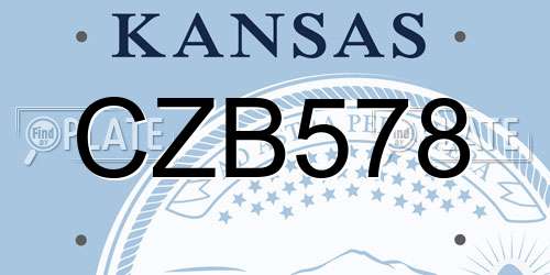 CZB578 Kansas License Plate