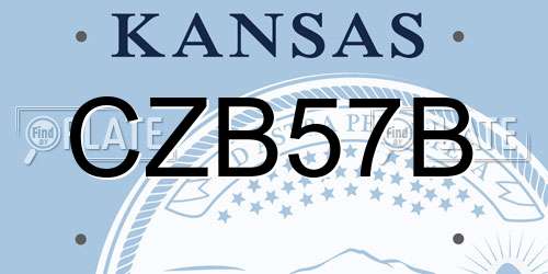 CZB57B Kansas License Plate