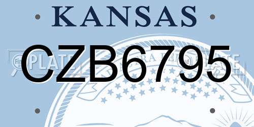 CZB6795 Kansas License Plate