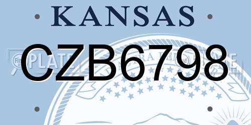 CZB6798 Kansas License Plate