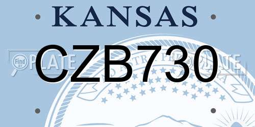 CZB730 Kansas License Plate