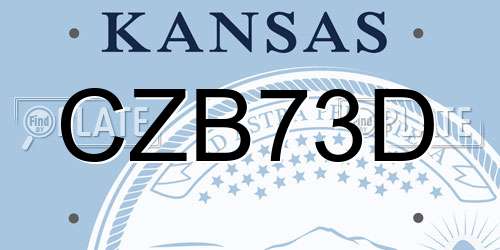 CZB73D Kansas License Plate