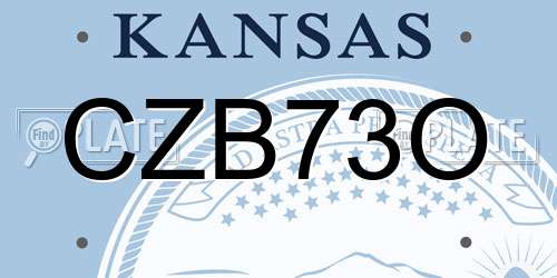 CZB73O Kansas License Plate