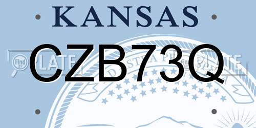 CZB73Q Kansas License Plate