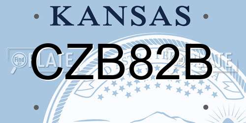 CZB82B Kansas License Plate