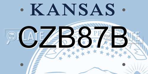 CZB87B Kansas License Plate
