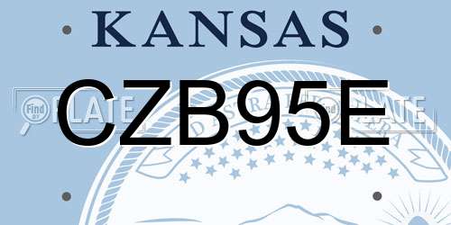 CZB95E Kansas License Plate