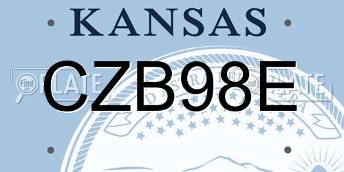 CZB98E Kansas License Plate