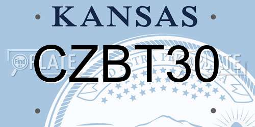 CZBT30 Kansas License Plate