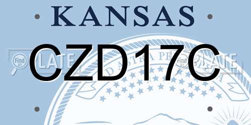 CZD17C Kansas License Plate