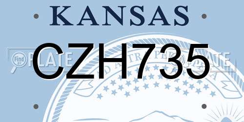 CZH735 Kansas License Plate