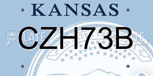 CZH73B Kansas License Plate