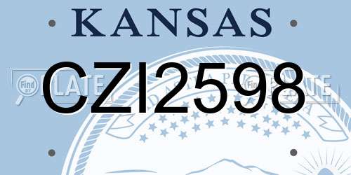 CZI2598 Kansas License Plate
