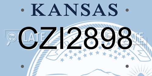 CZI2898 Kansas License Plate