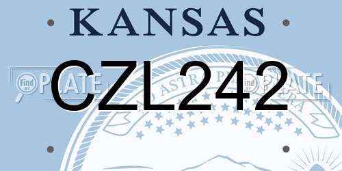 CZL242 Kansas License Plate
