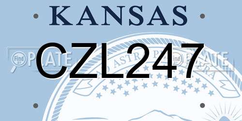 CZL247 Kansas License Plate