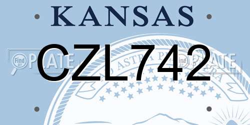 CZL742 Kansas License Plate