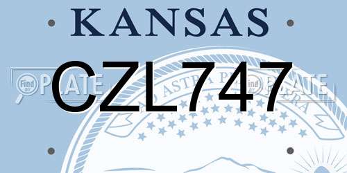 CZL747 Kansas License Plate