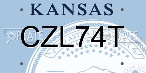 CZL74T Kansas License Plate