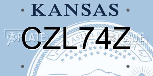 CZL74Z Kansas License Plate